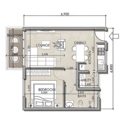 1 Bedroom (50sqm)