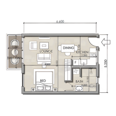 Mini 1 Bedroom (41sqm)